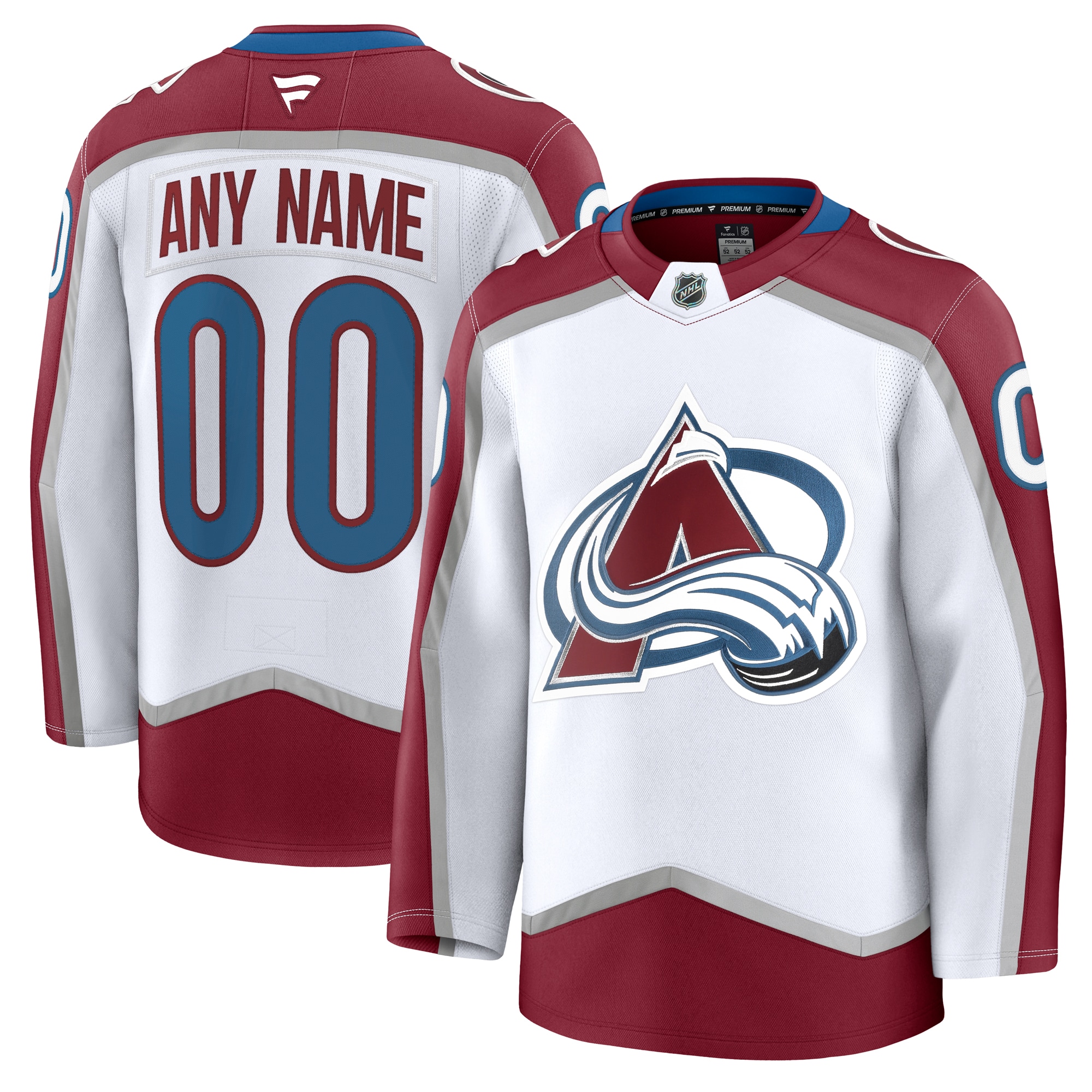 Colorado Avalanche White Away Premium Custom NHL Jersey Men's