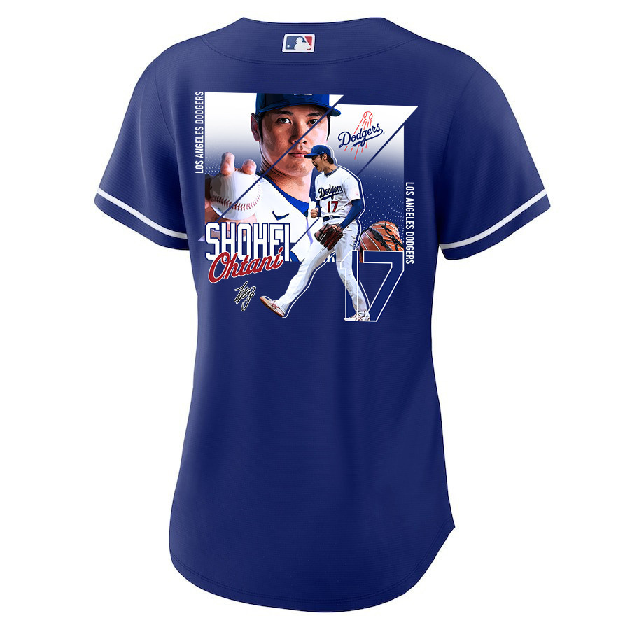 Shohei Ohtani 17 Los Angeles Dodgers Signed Greatest Sho On Earth Alternate Royal MLB Jersey Women's
