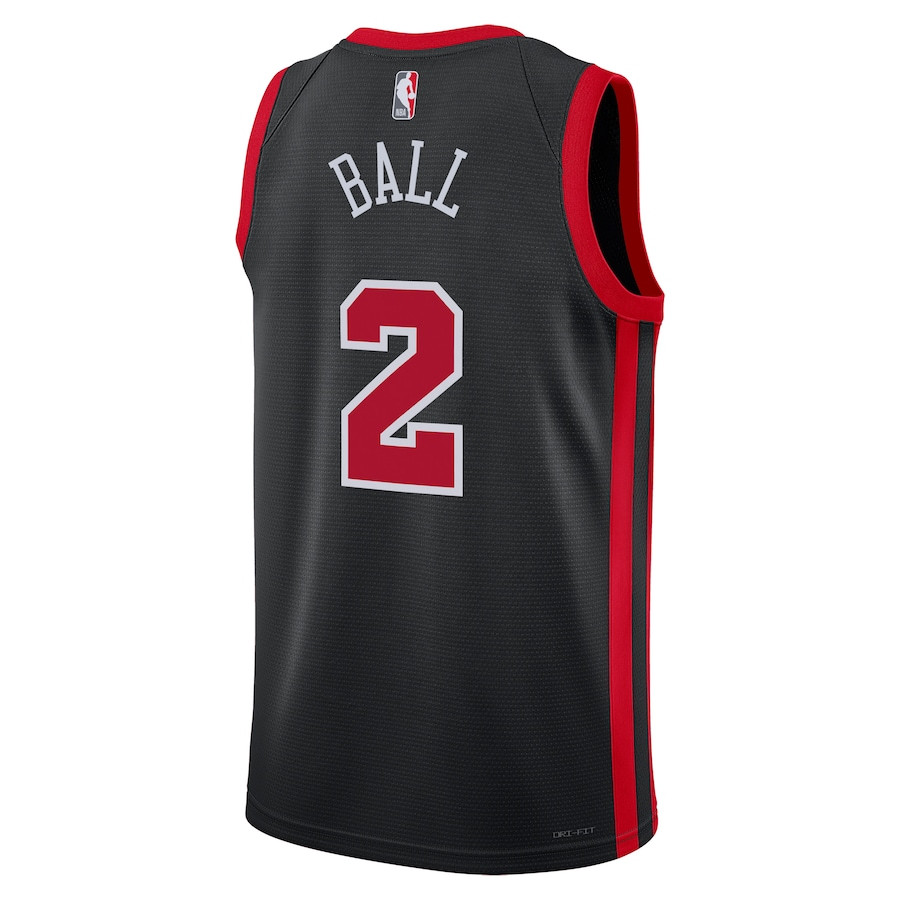 Lonzo Ball 2 Chicago Bulls 2023/24 City Edition Swingman Black NBA Jersey Men's