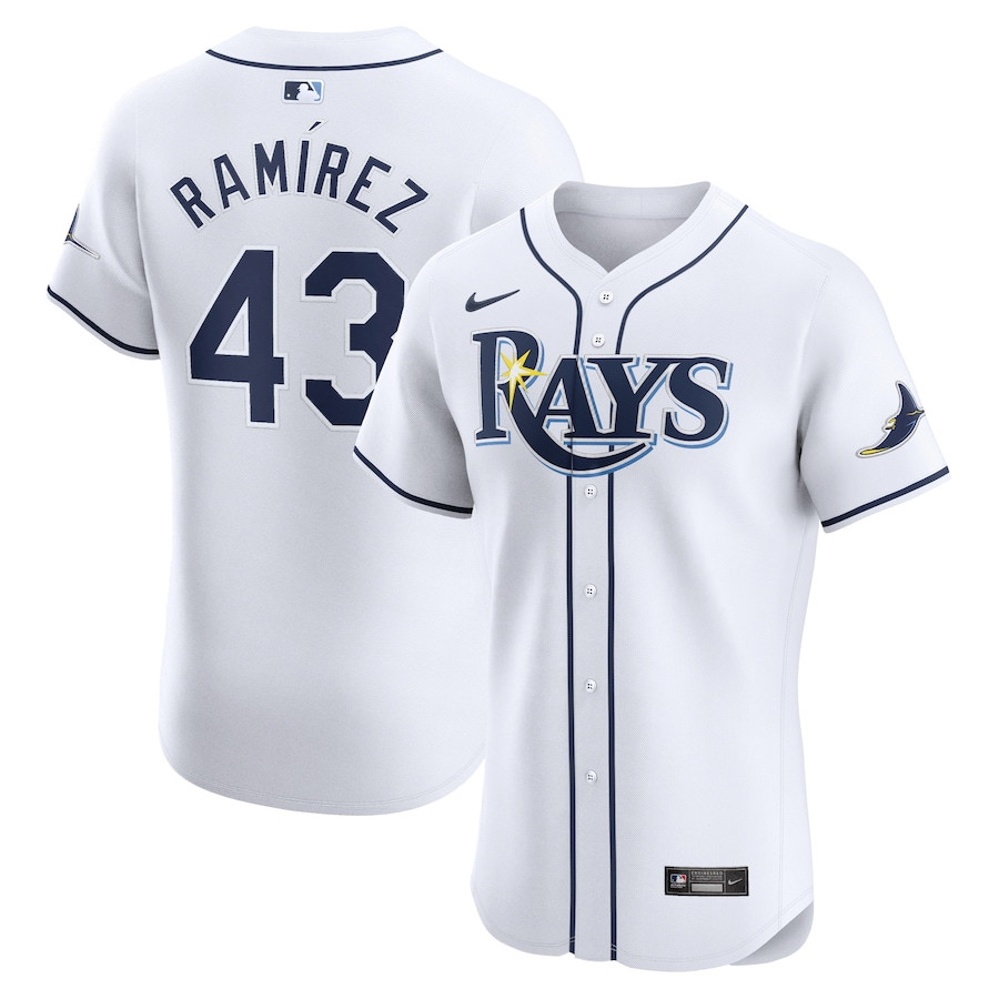 Harold Ramirez 43 Tampa Bay Rays Home Elite Player White MLB Jersey Men's