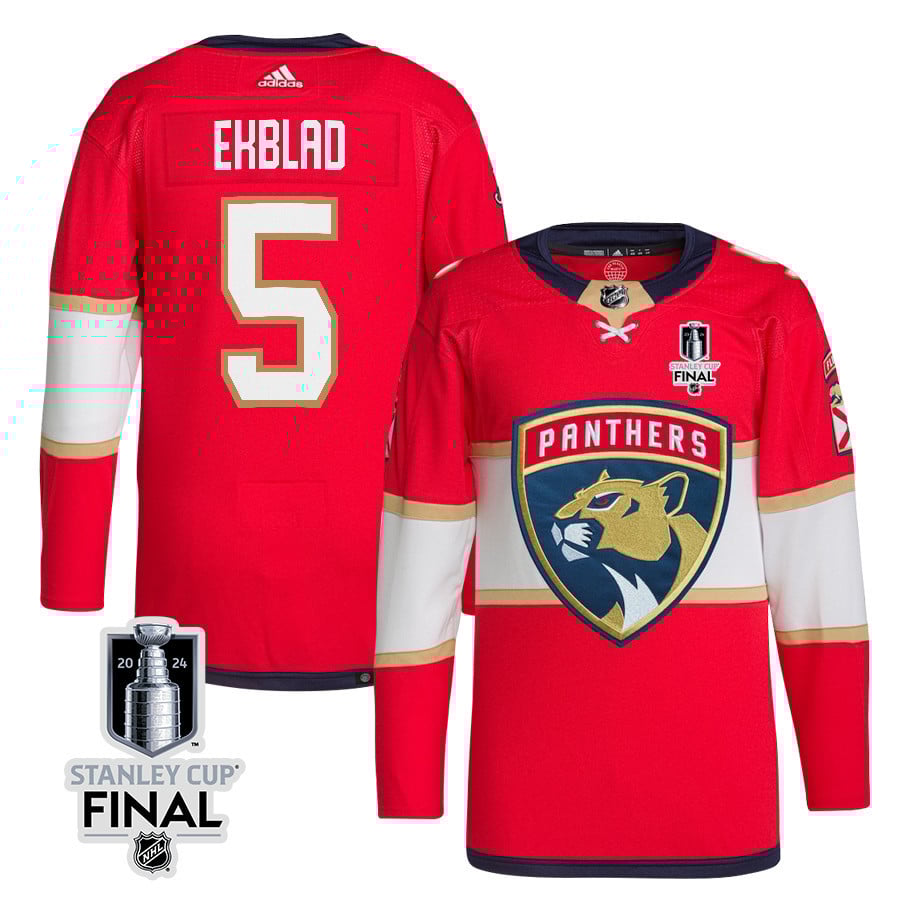 Aaron Ekblad 5 Florida Panthers 2024 STANLEY CUP Final Home Breakaway Red NHL Jersey Men's