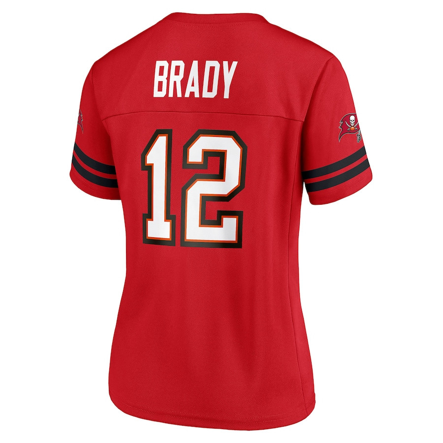 Tom Brady 12 Tampa Bay Buccaneers Game Red NFL Jersey Women's