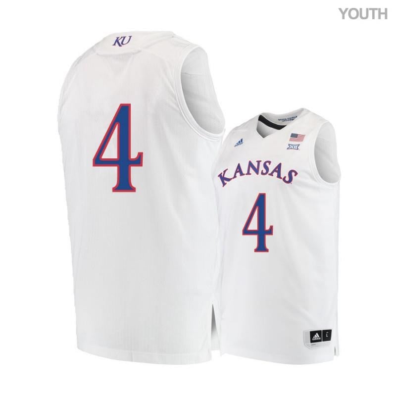 4 Isaiah Mos White Kansas Jayhawks NCAA Jersey Youth