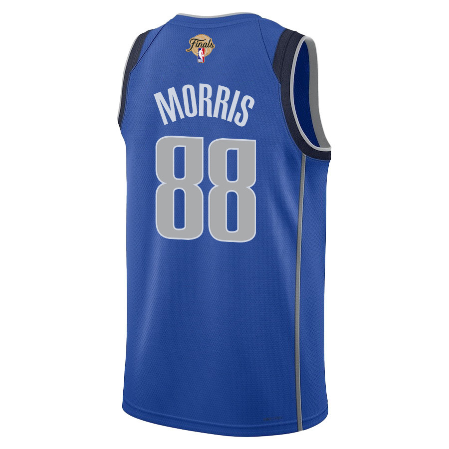 Markieff Morris 88 Dallas Mavericks 2024 FINALS PATCH Swingman Icon Edition Blue NBA Jersey Men's