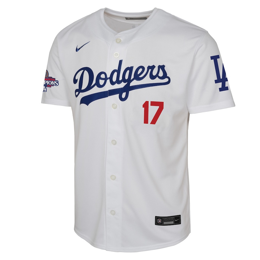 Shohei Ohtani 17 Los Angeles Dodgers 2024 World Series Champions Home Limited White MLB Jersey Youth