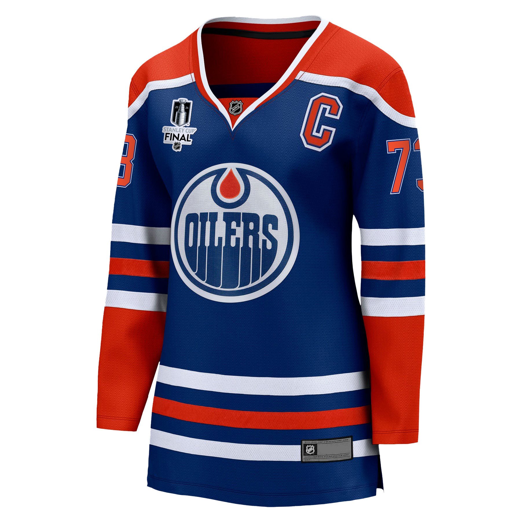 Leon Draisaitl 29 Edmonton Oilers 2024 STANLEY CUP Final Home Royal NHL Jersey Women's