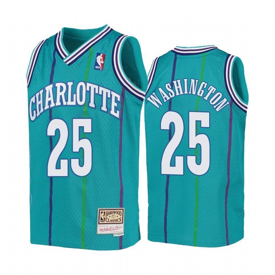 P.j. Washington Charlotte Hornets Teal Hardwood Classics NBA Jersey Youth