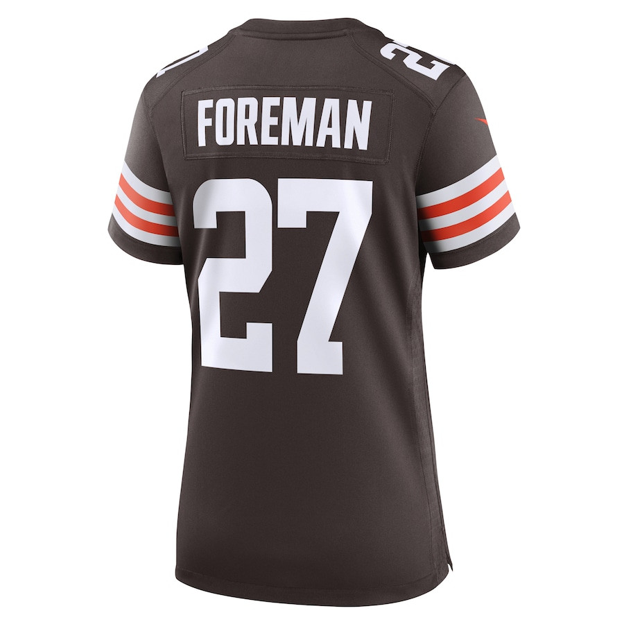 D'Onta Foreman 27 Cleveland Browns Game Brown NFL Jersey Women's