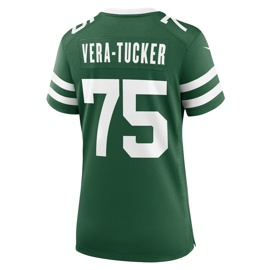 Alijah Vera-Tucker 75 New York Jets Team Game Legacy Green NFL Jersey Women's