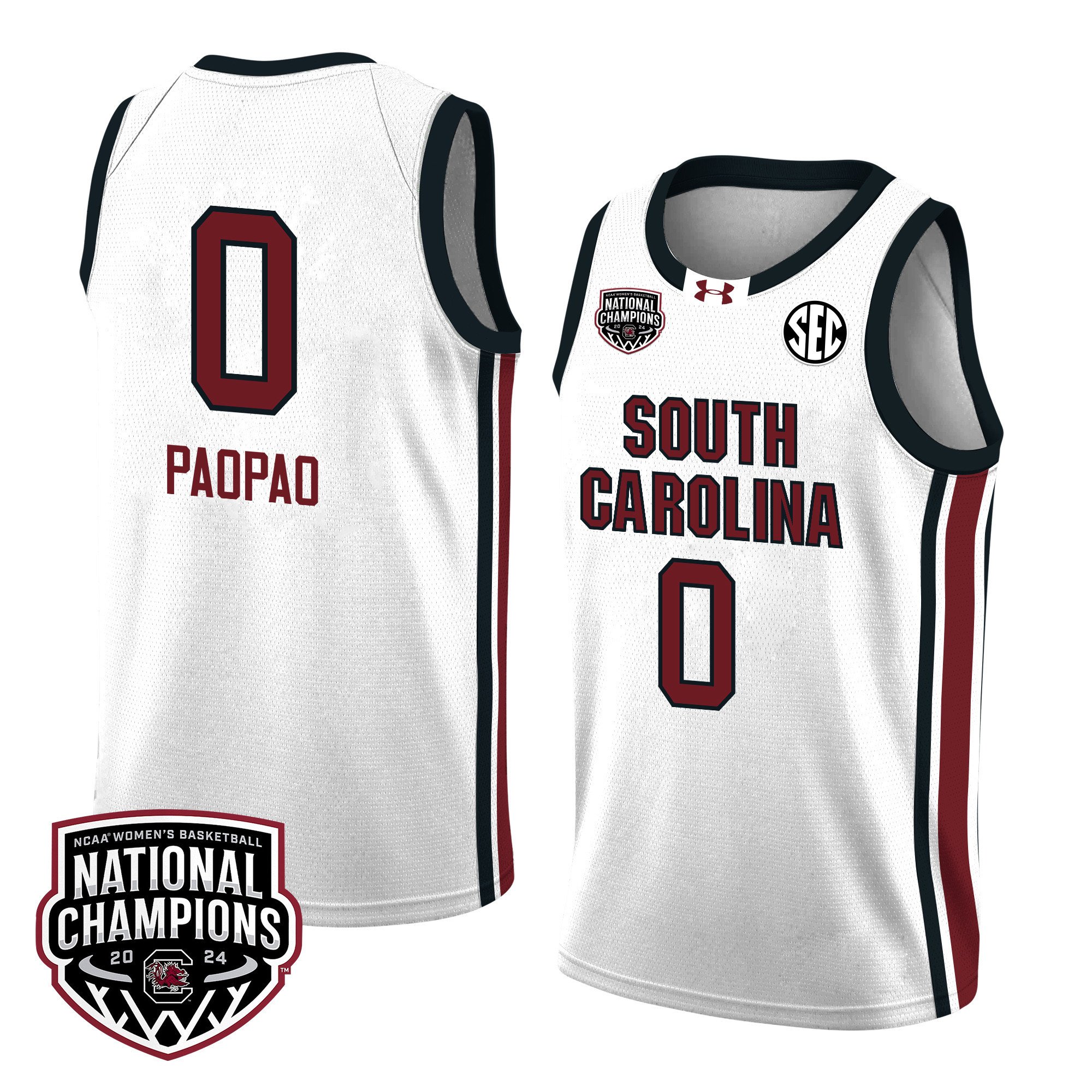 Te-Hina Paopao 0 South Carolina 2024 National Champions Patch Unisex NCAA Jersey Unisex