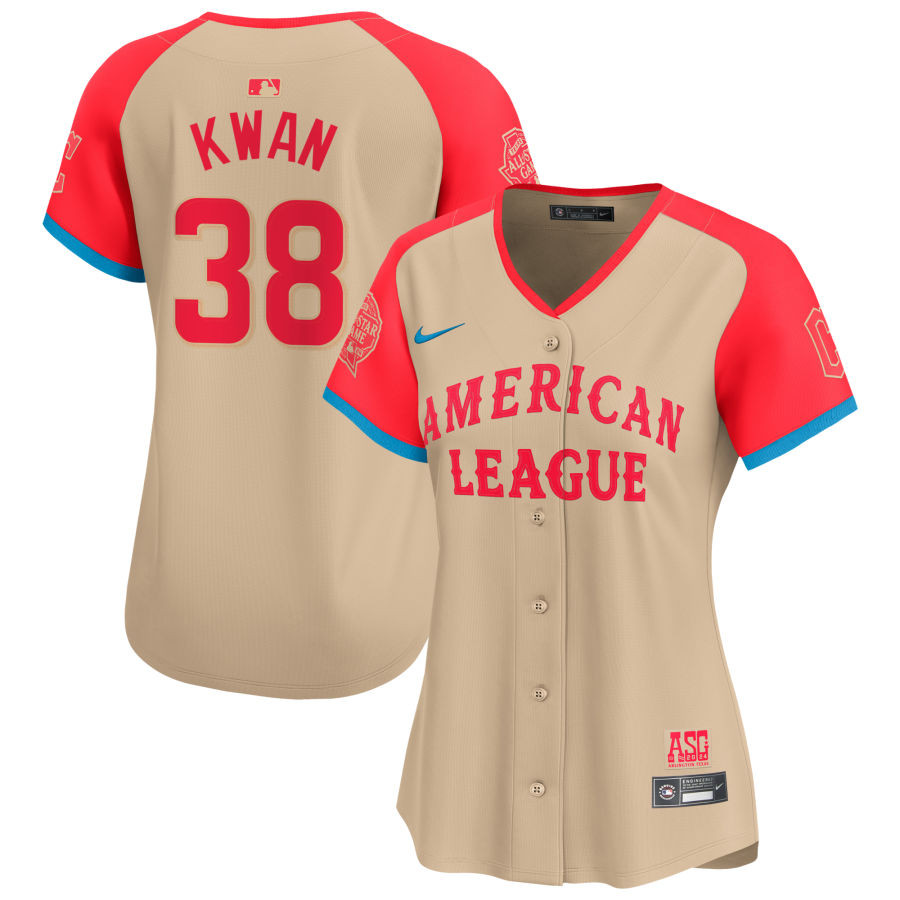 Steven Kwan 38 American League 2024 All Star Game Limited Player Cream MLB Jersey Women's