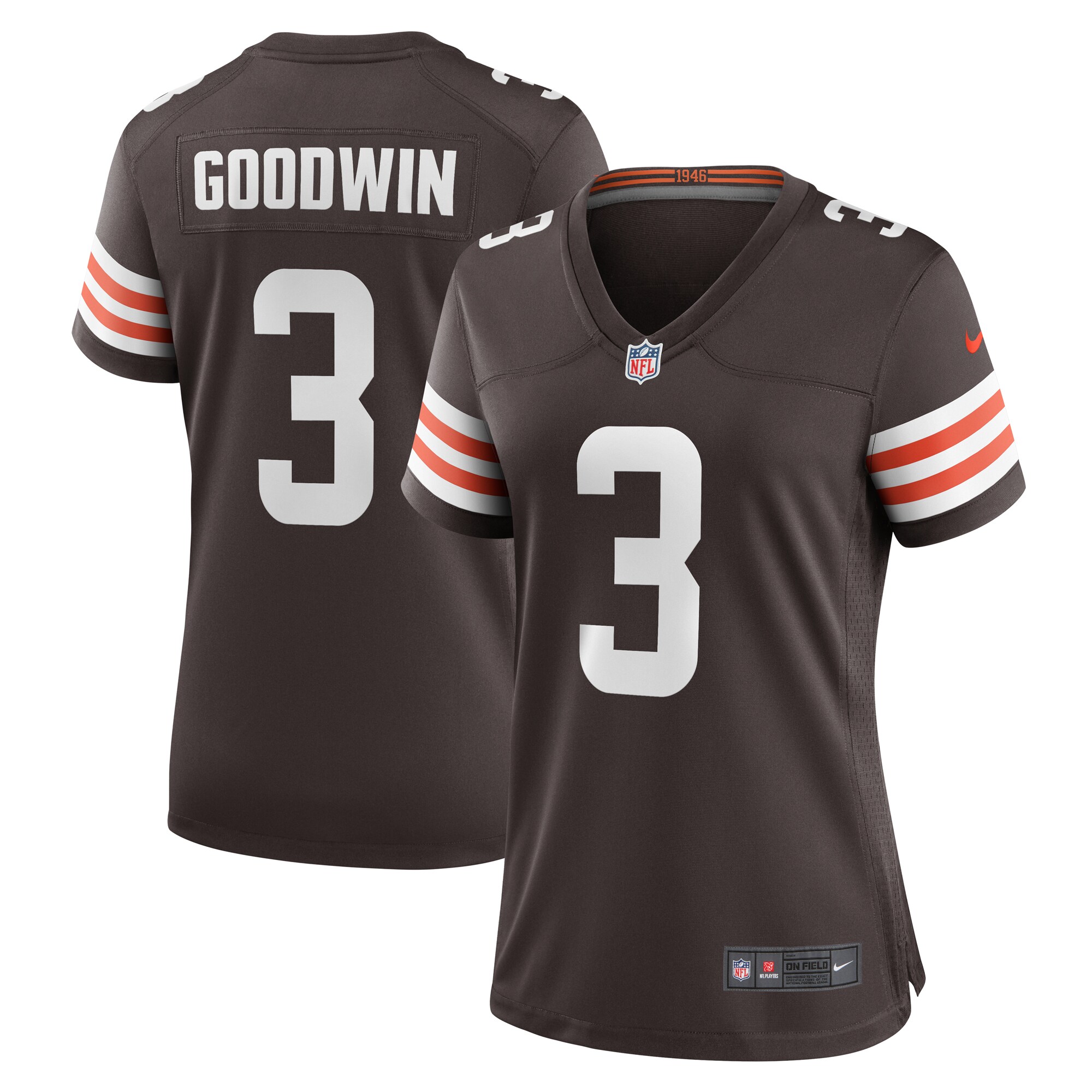 Cleveland Browns Marquise Goodwin Brown Game NFL Jersey Women's