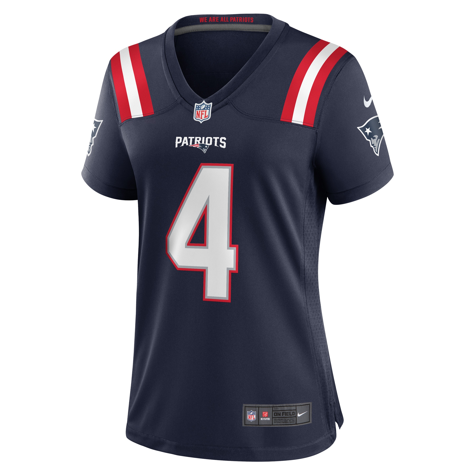New England Patriots Bailey Zappe Navy Game Player NFL Jersey Women's