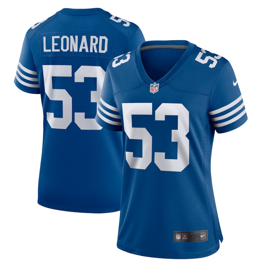 Shaquille Leonard 53 Indianapolis Colts Alternate Game Royal NFL Jersey Women's