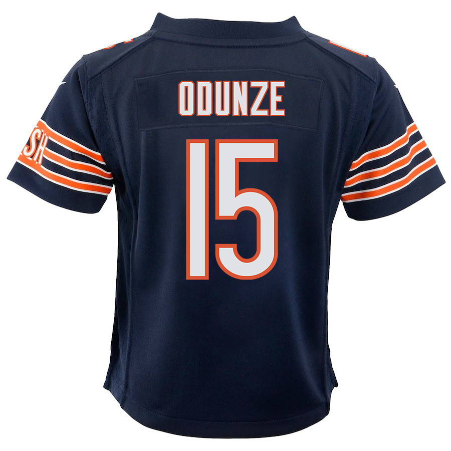 Rome Odunze 15 Chicago Bears 2024 Draft First Round Pick Player Game Navy NFL Jersey Youth