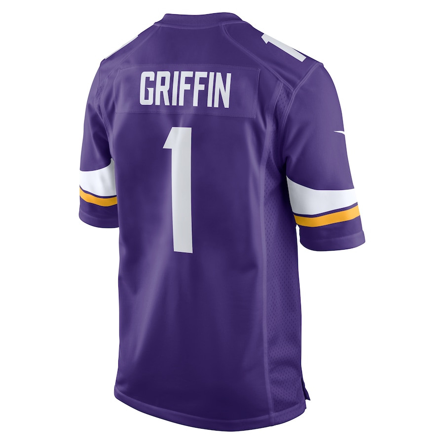 Shaquill Griffin 1 Minnesota Vikings Team Game Purple NFL Jersey Men's
