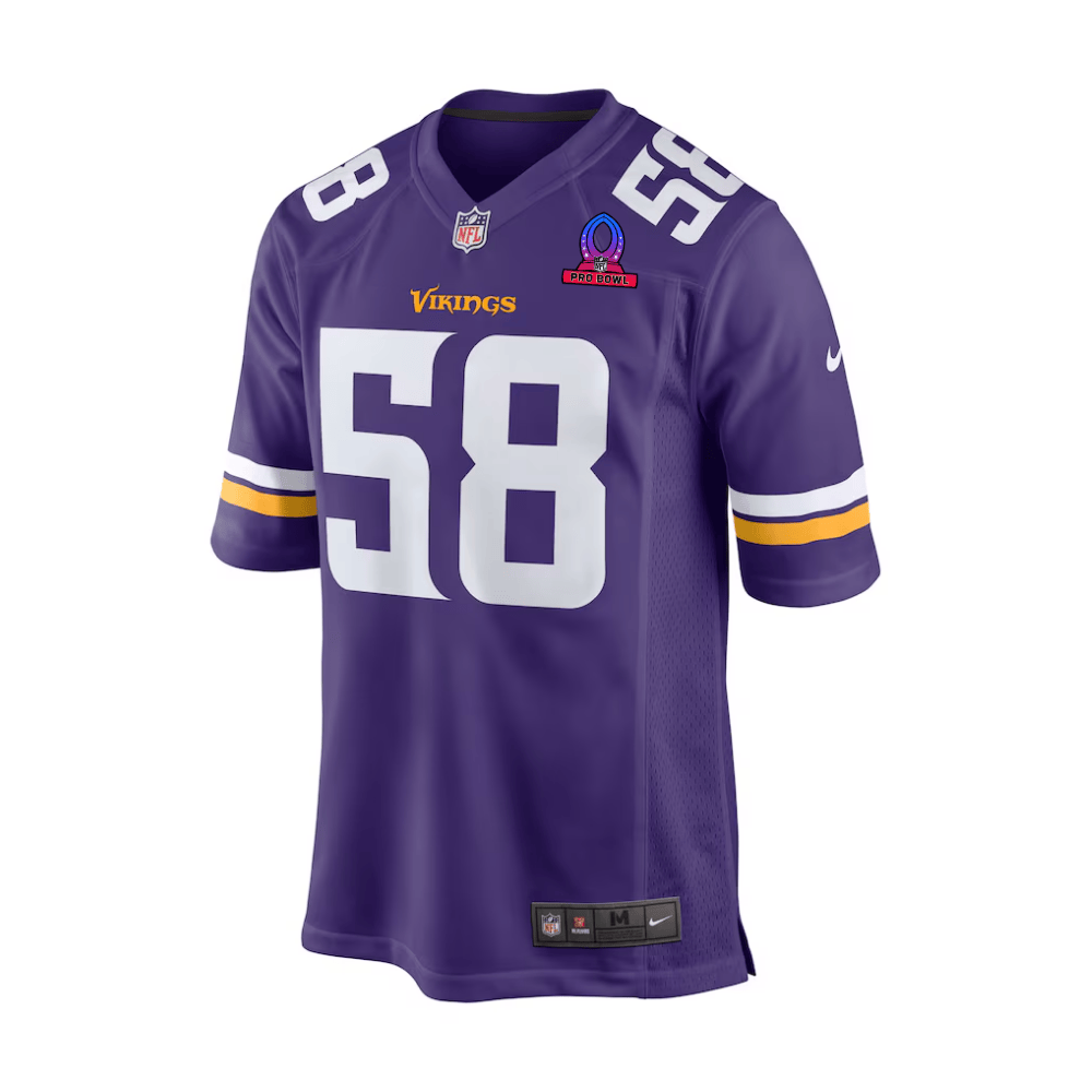 Jonathan Greenard 58 Baltimore Ravens 2025 Pro Bowl Patch Game Purple NFL Jersey Men's