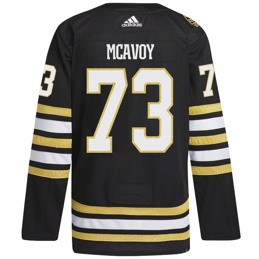 Charlie McAvoy 73 Boston Bruins 2024 Playoffs Patch Home Black NHL Jersey Men's