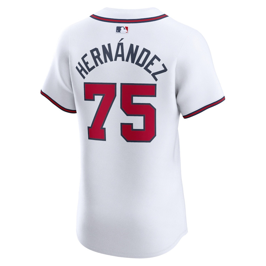 Daysbel Hernandez 75 Atlanta Braves Home Elite Player White MLB Jersey Men's