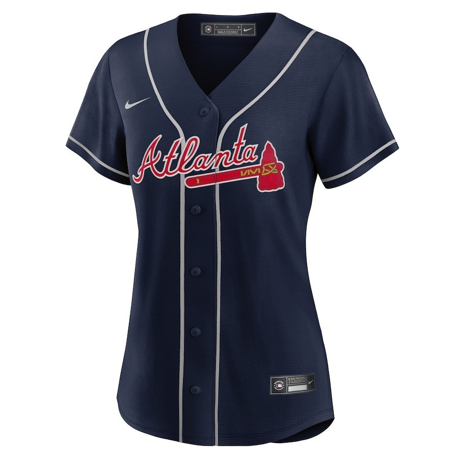 Max Fried 54 Atlanta Braves Alternate Player Navy MLB Jersey Women's