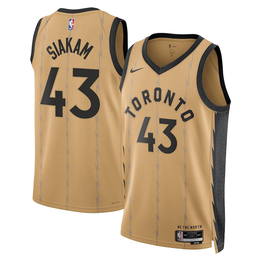 Pascal Siakam 43 Toronto Raptors 2023/24 City Edition Swingman Gold NBA Jersey Men's
