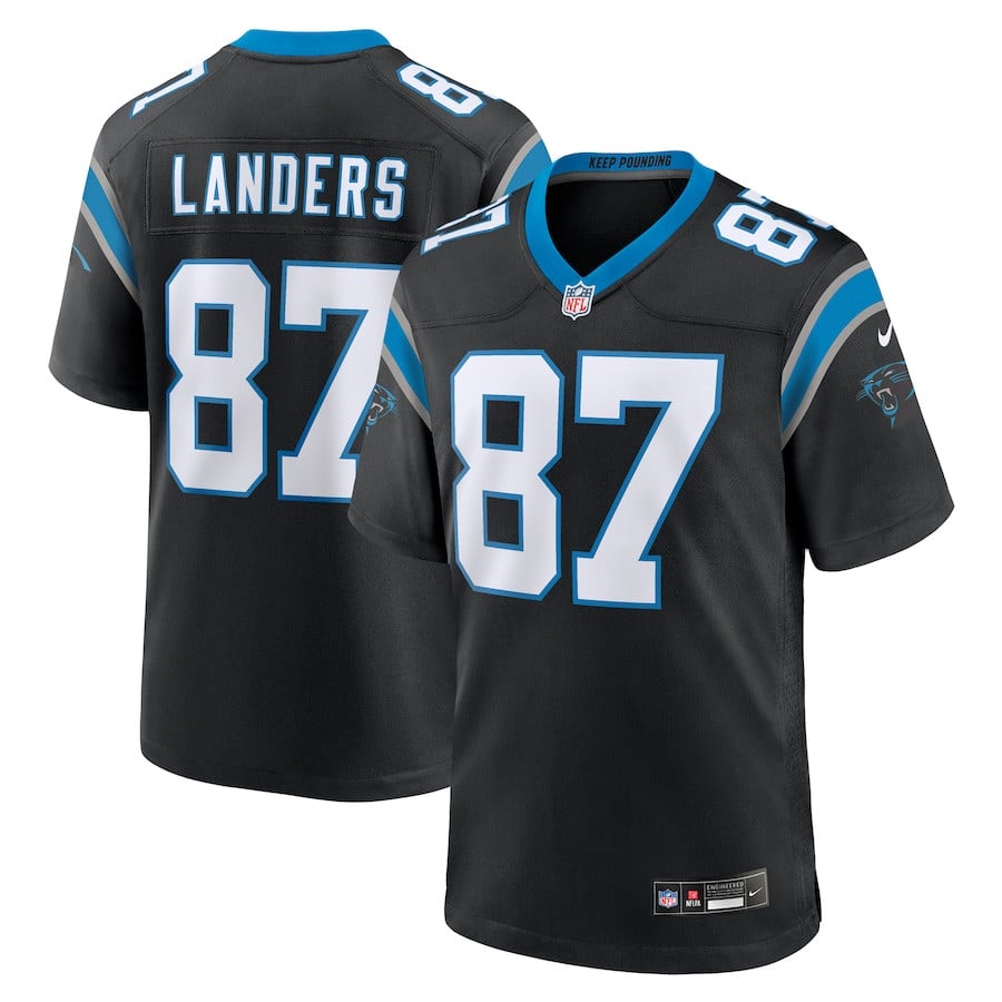 Matt Landers 87 Carolina Panthers Game Black NFL Jersey Men's
