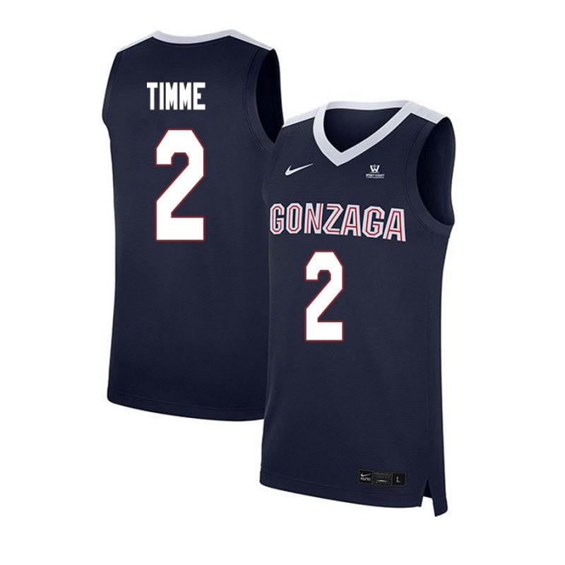 2 Drew Timme Navy Elite Gonzaga Bulldogs NCAA Jersey Men's
