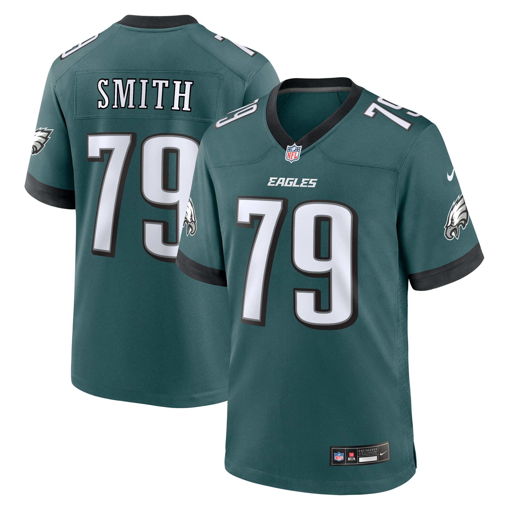 Philadelphia Eagles Lecitus Smith Midnight Green Game NFL Jersey Men's
