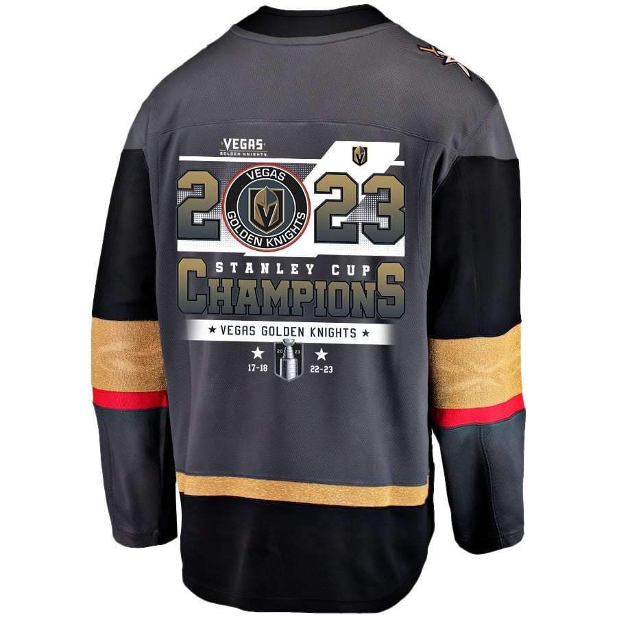 Vegas Golden Knights Championship Success 2023 Stanley Cup Black NHL Jersey Men's