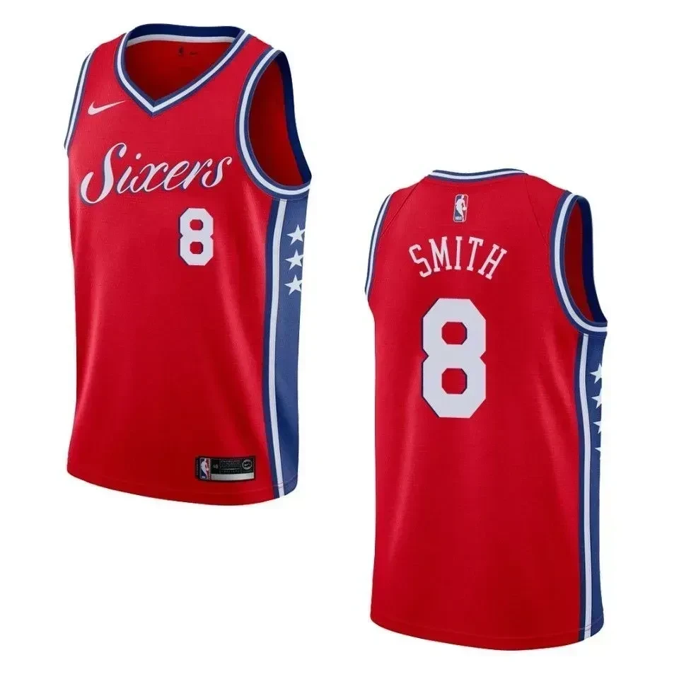 Philadelphia 76ers 8 Zhaire Smith Statement Swingman Red NBA Jersey Men's