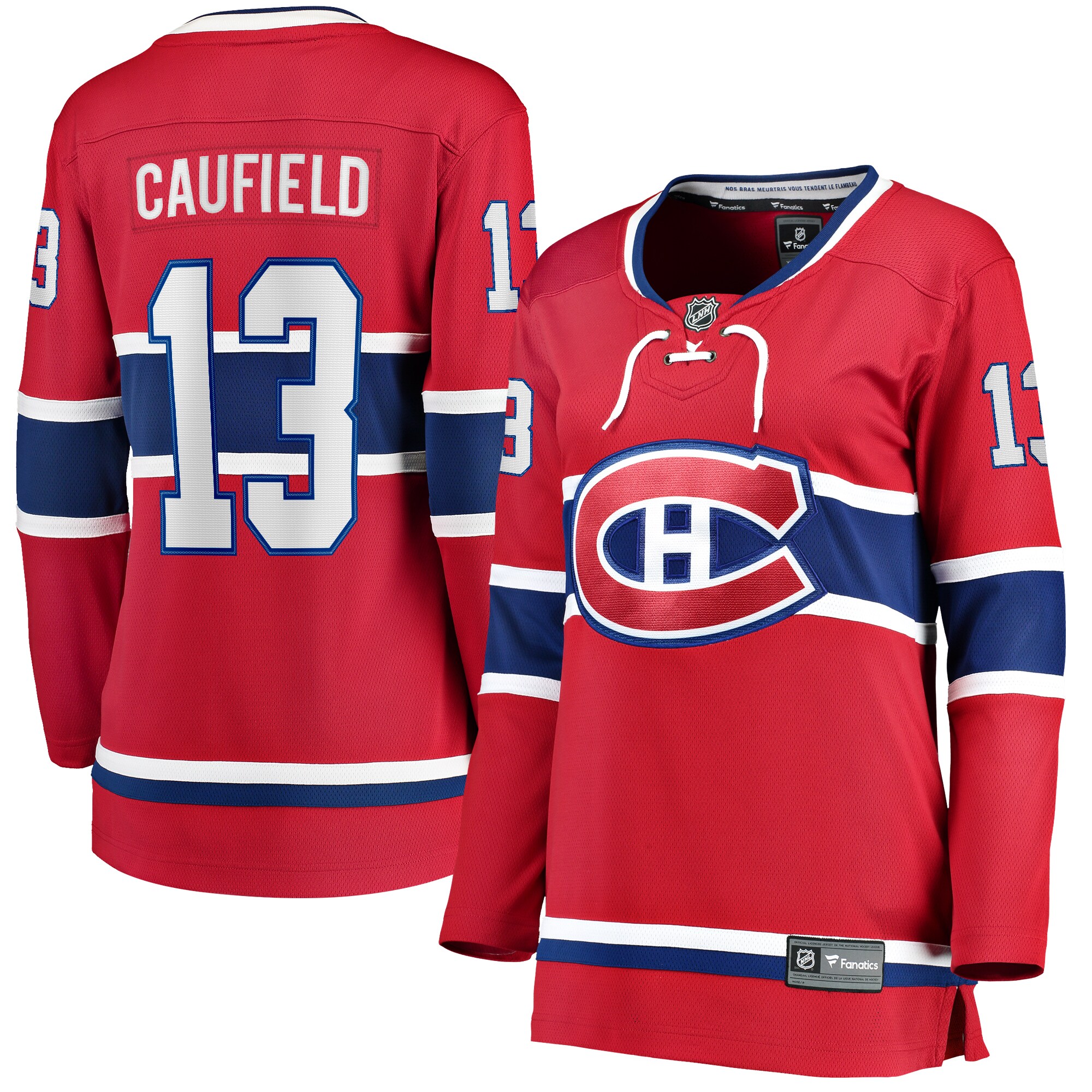 Montreal Canadiens Cole Caufield Red Home Premier Breakaway Player NHL Jersey Women's