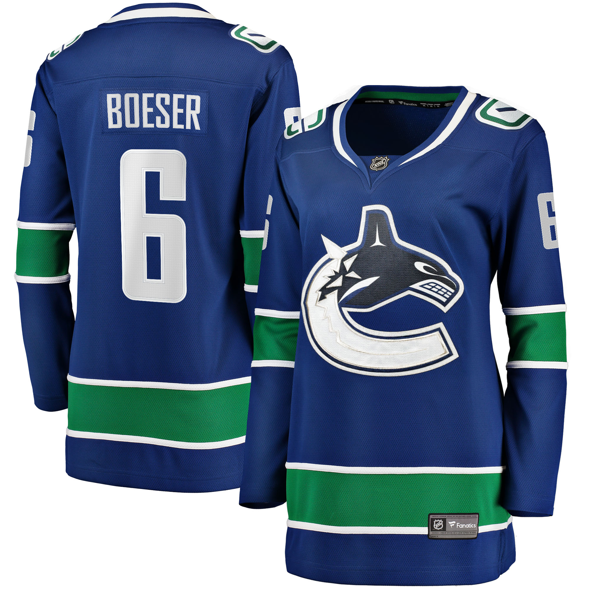 Vancouver Canucks Brock Boeser Blue Home Breakaway NHL Jersey Women's