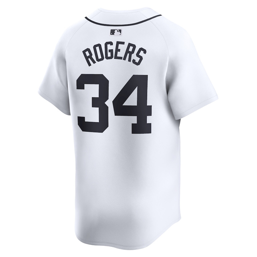 Jake Rogers 34 Detroit Tigers Home Limited Player White MLB Jersey Men's