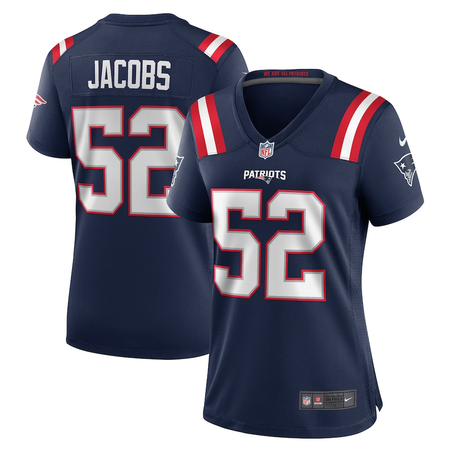Curtis Jacobs 52 New England Patriots Team Game Navy NFL Jersey Women's