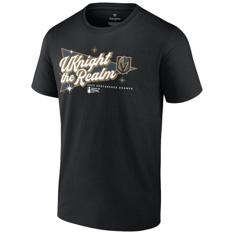 Vegas Golden Knights 2023 Western Conference Champions Home Ice T-Shirt Black NHL Jersey Men's