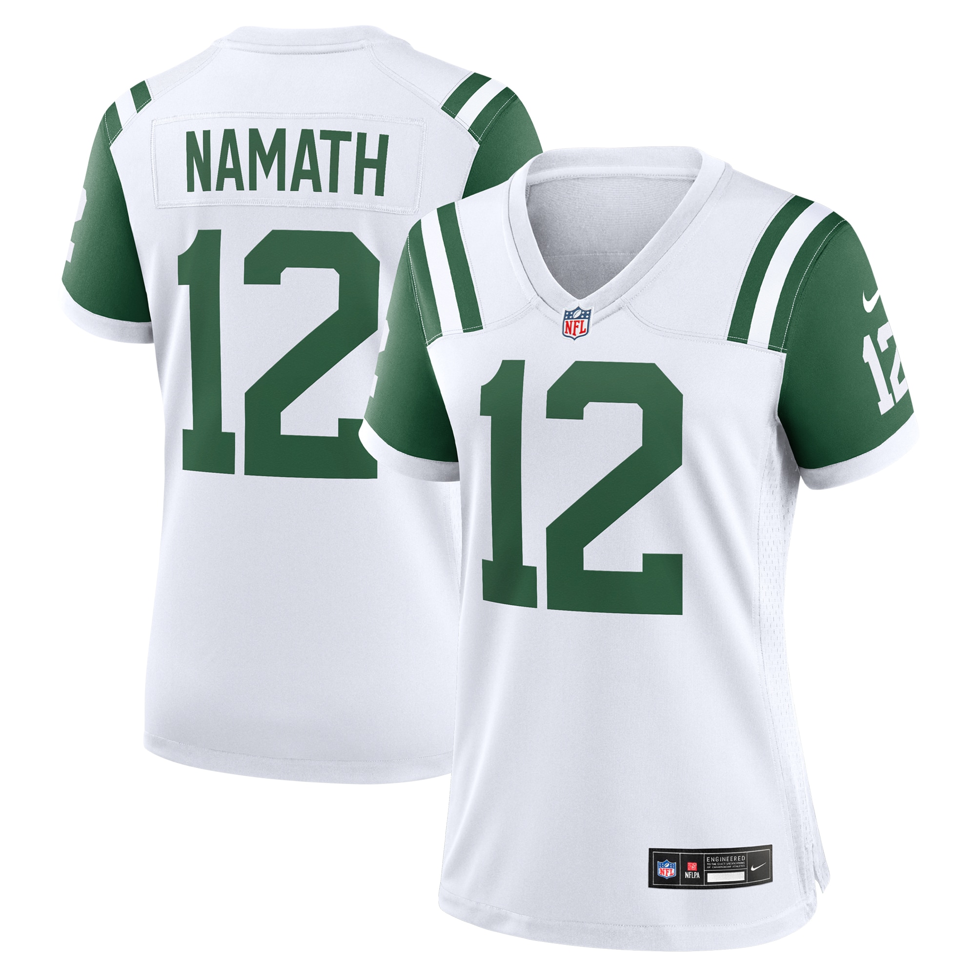 New York Jets Joe Namath White Classic Alternate Retired Player Game NFL Jersey Women's