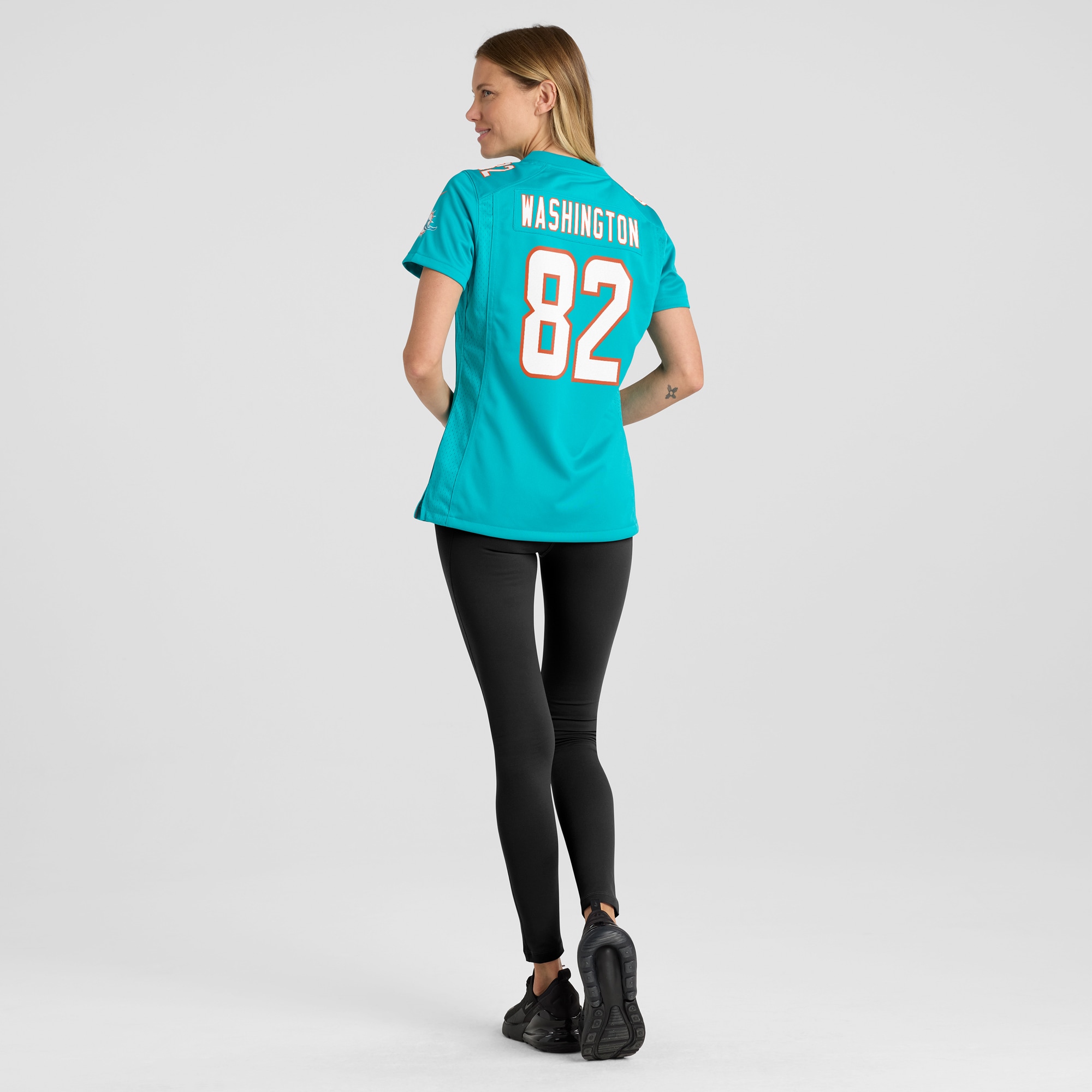 Miami Dolphins Tahj Washington Aqua Game NFL Jersey Women's