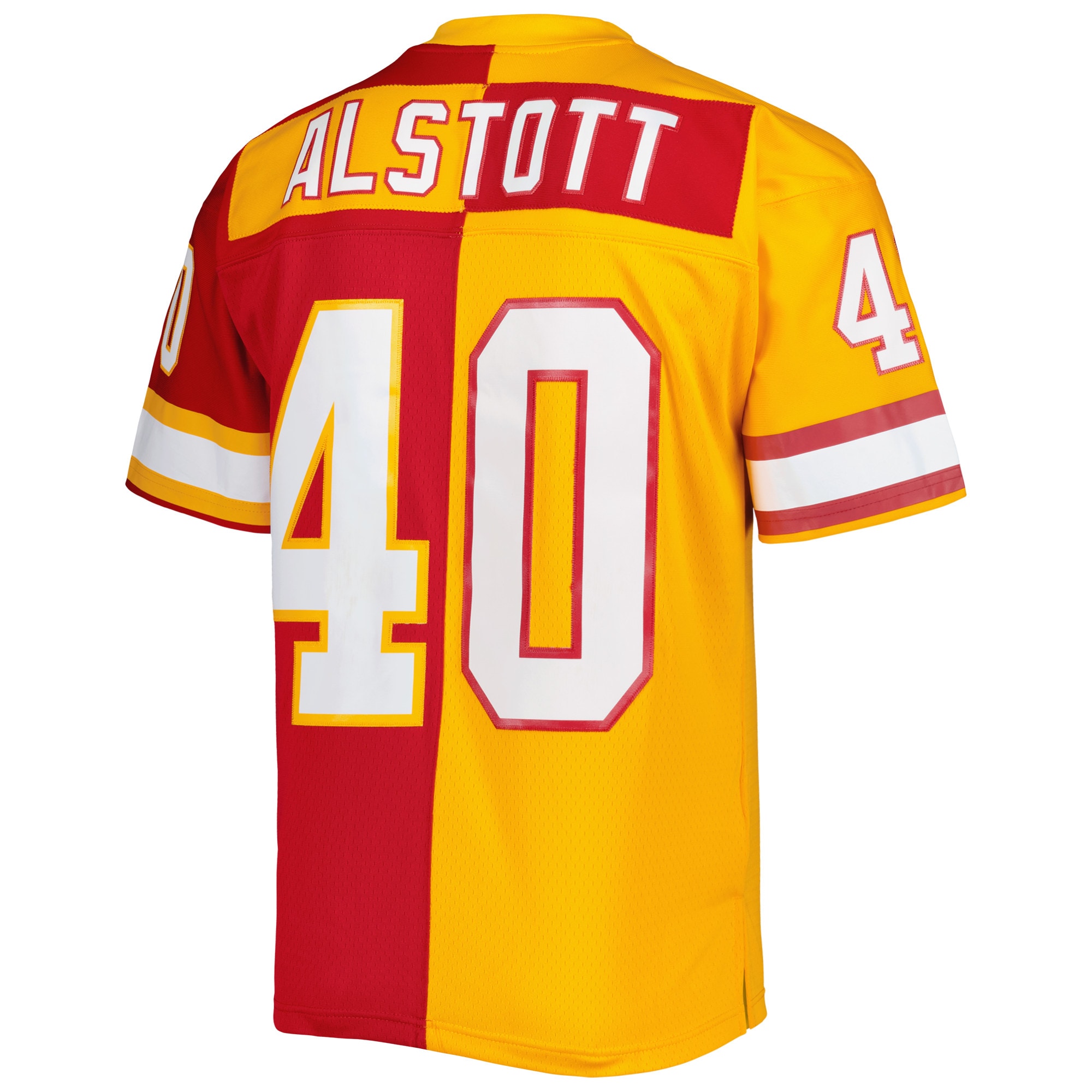 Tampa Bay Buccaneers Mike Alstott Mitchell Ness Orange/Red 1996 Split Legacy NFL Jersey Men's