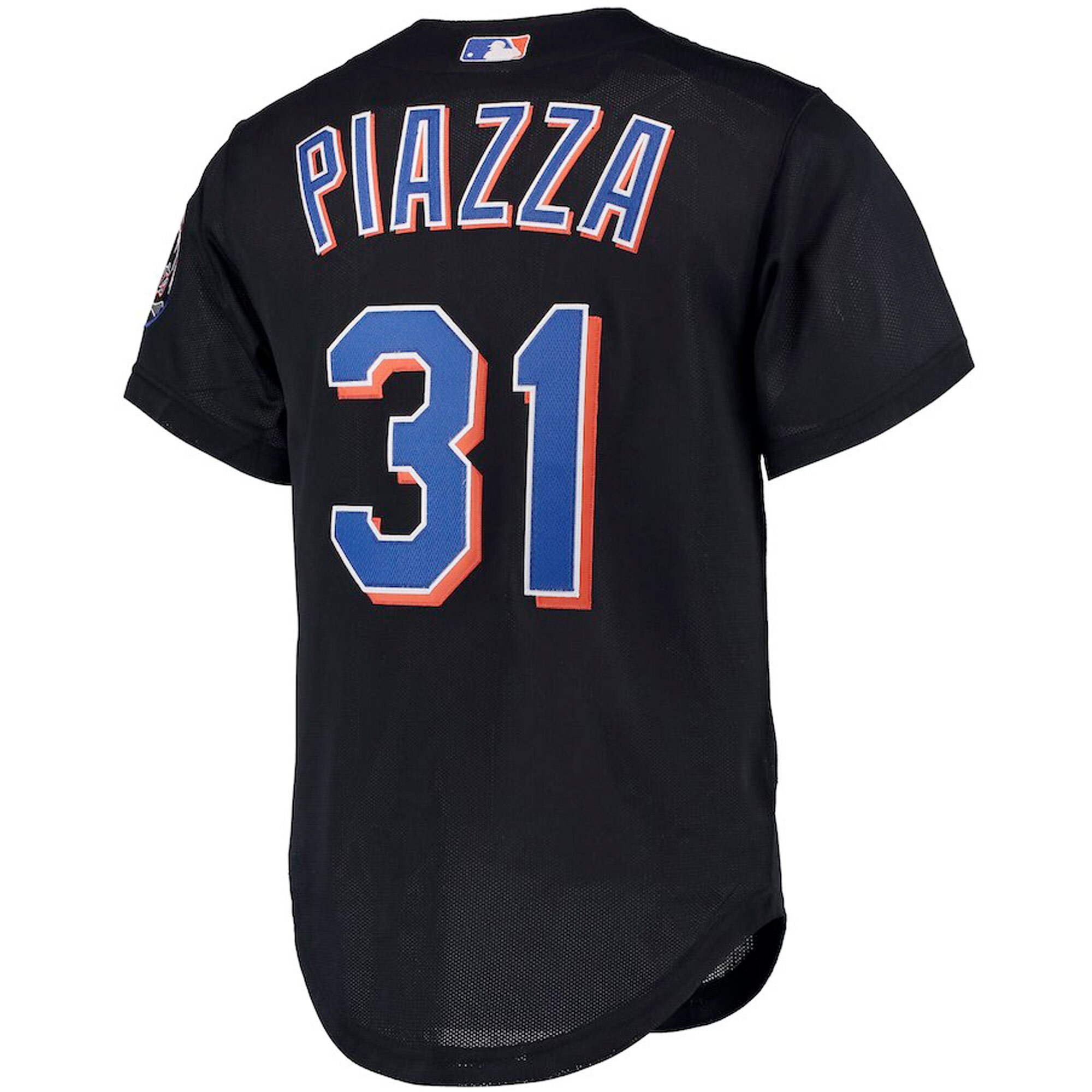 New York Mets Mike Piazza Mitchell Ness Black Big Tall Cooperstown Collection Mesh Button-Up MLB Jersey Men's