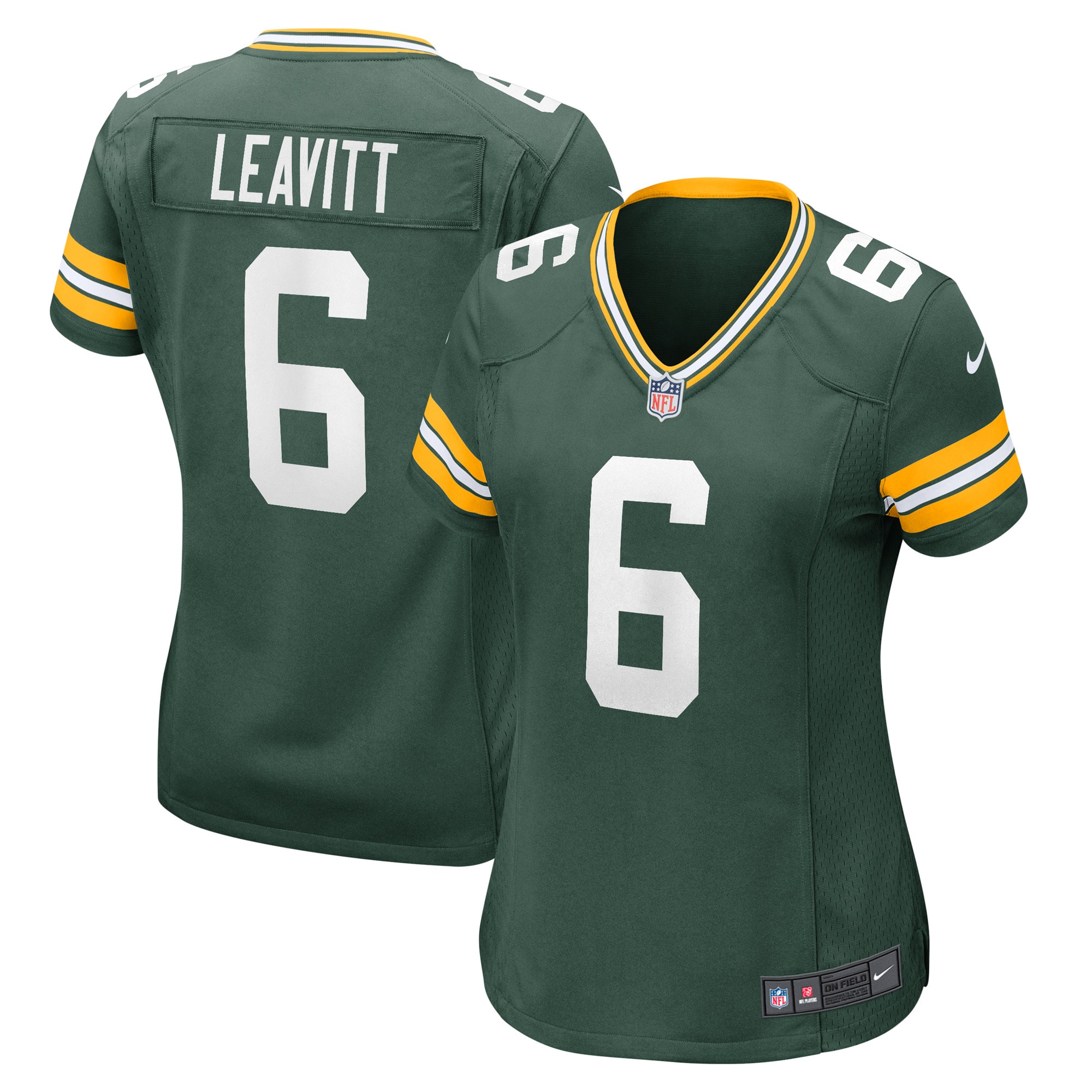 Green Bay Packers Dallin Leavitt Green Game Player NFL Jersey Women's