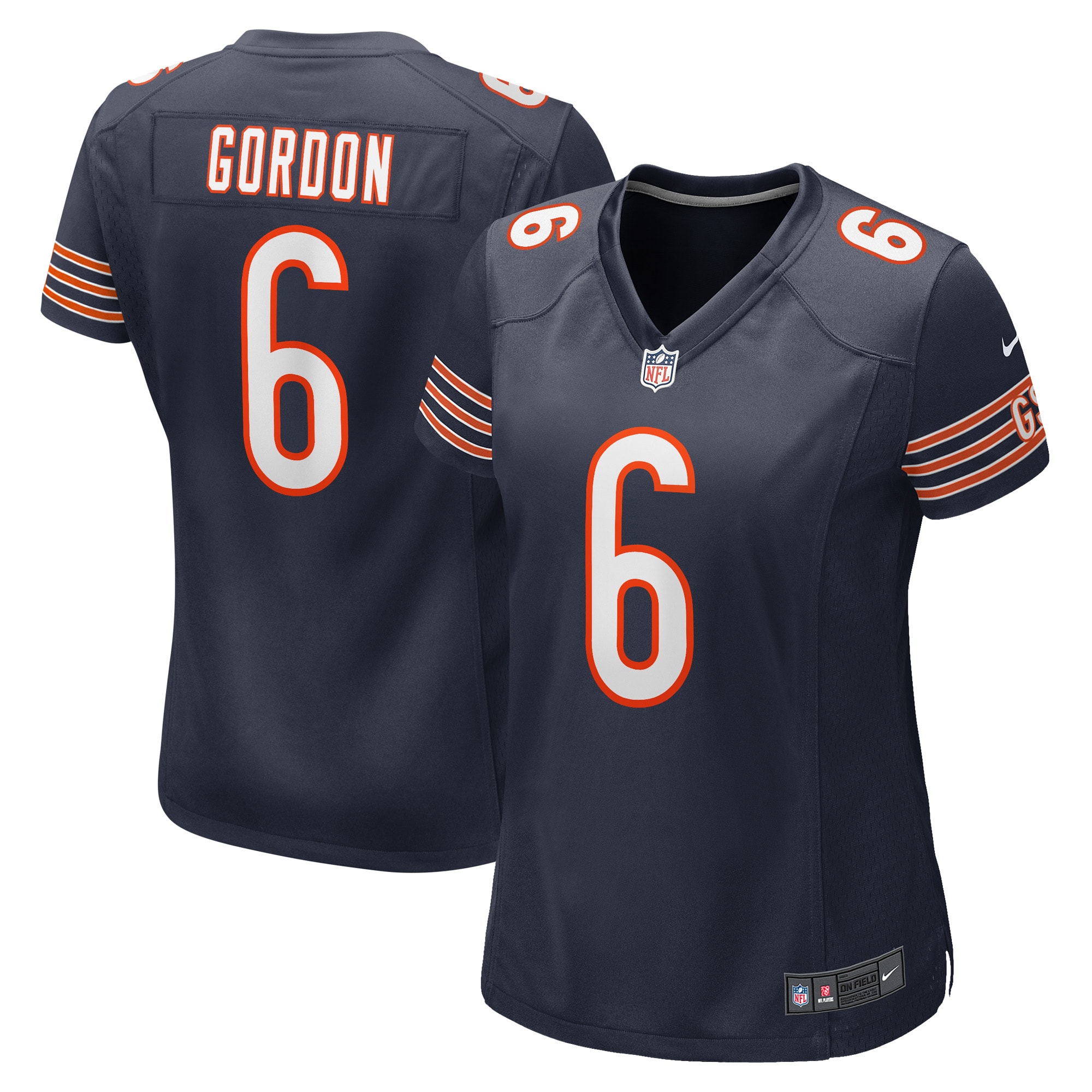 Chicago Bears Kyler Gordon Navy Game Player NFL Jersey Women's