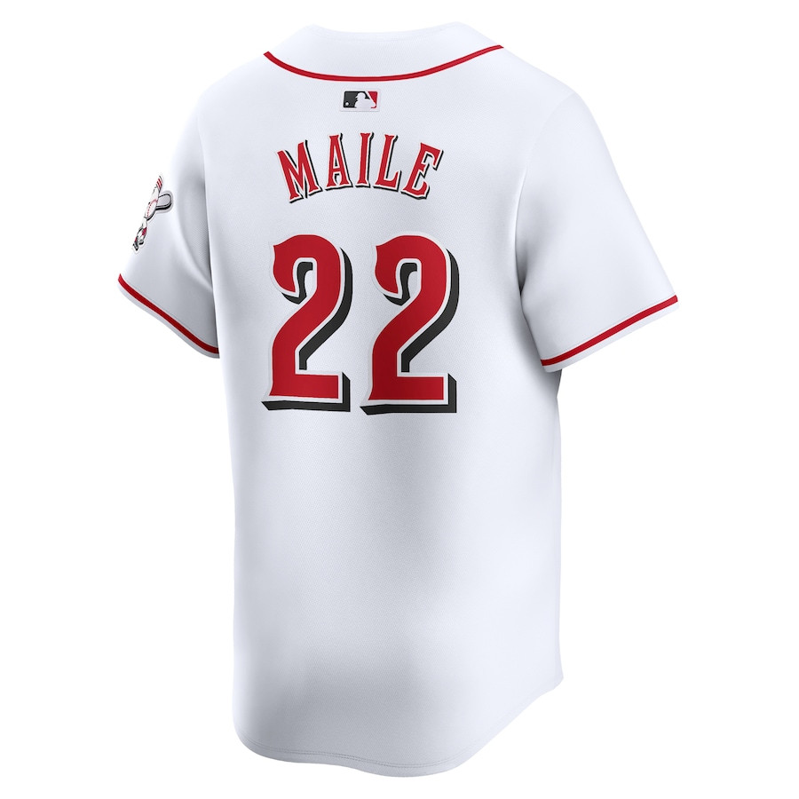 Luke Maile 22 Cincinnati Reds Home Limited Player White MLB Jersey Men's