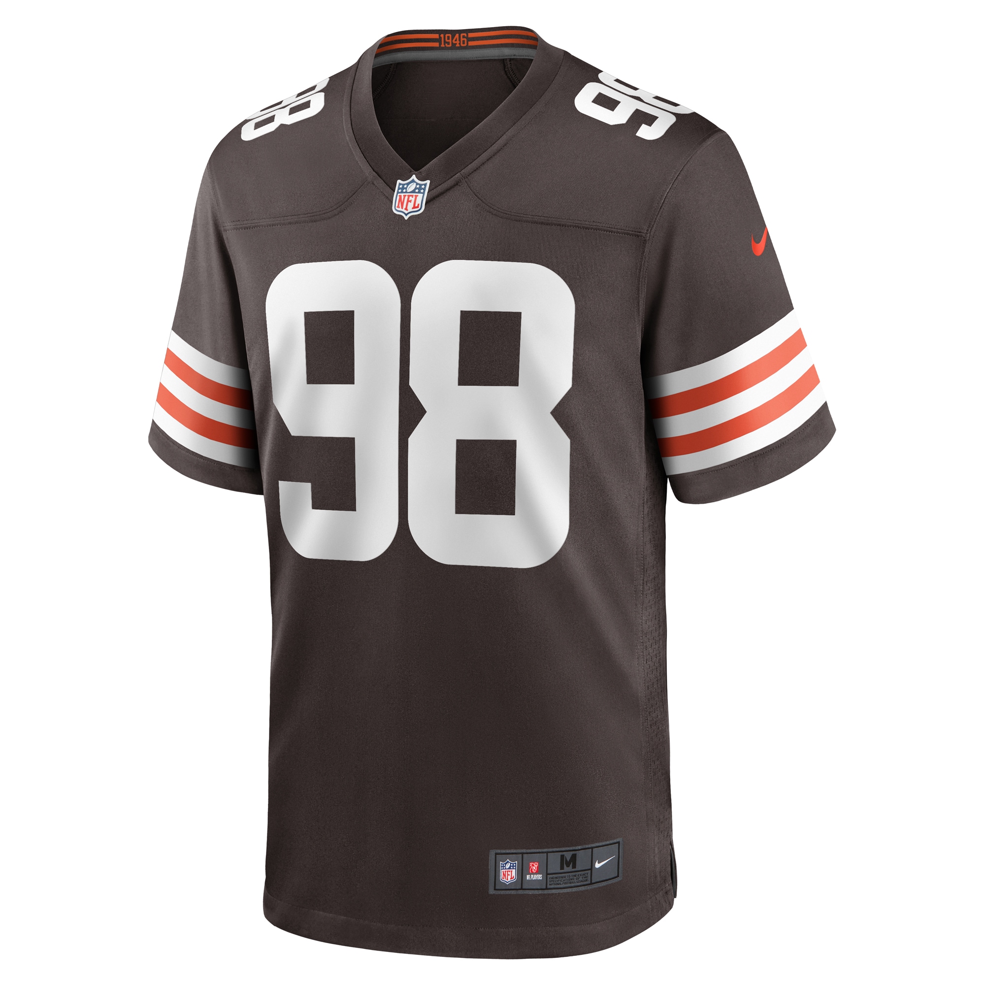 Cleveland Browns Trysten Hill Brown Game NFL Jersey Men's