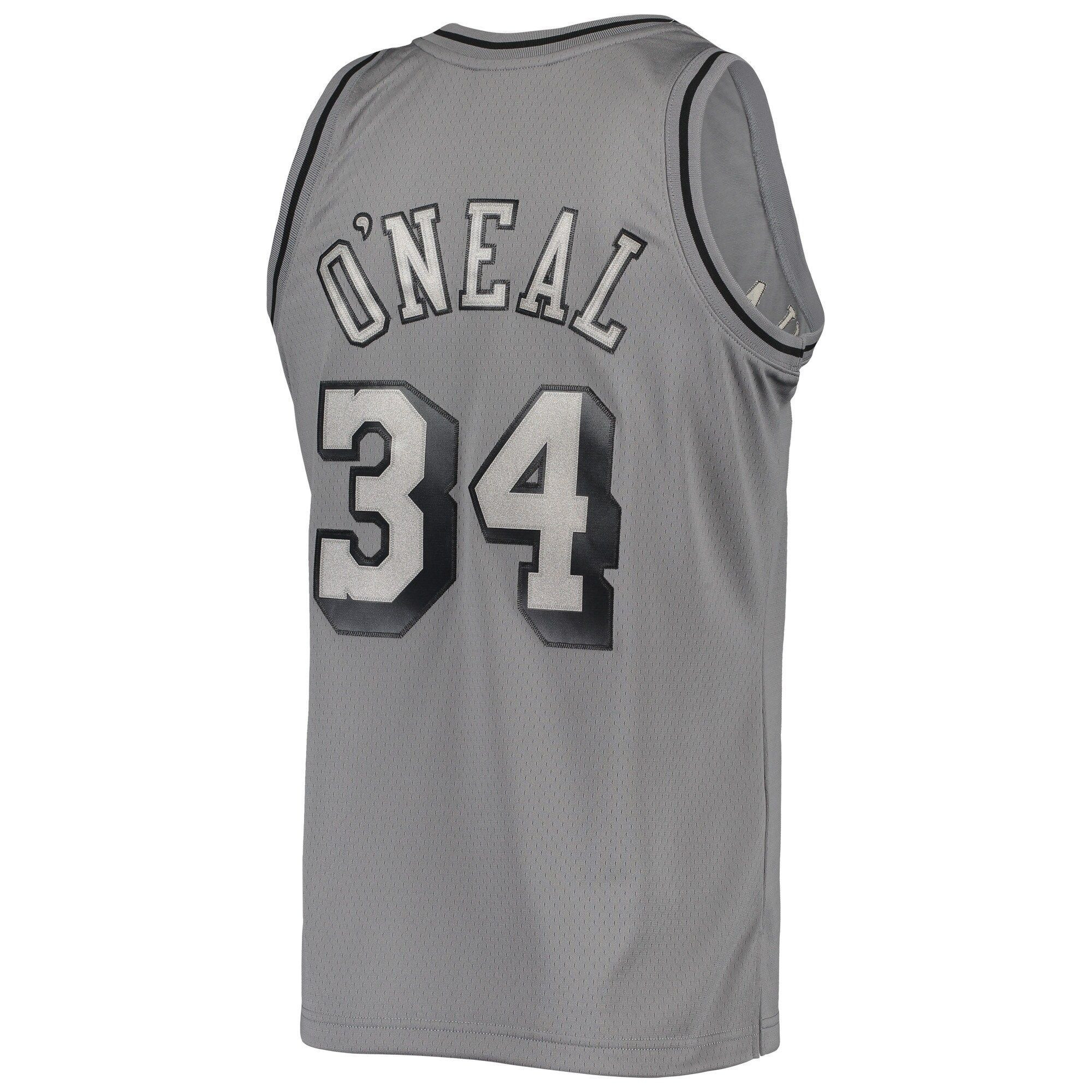 Shaquille O'neal Los Angeles Lakers Mitchell Ness Hardwood Classics Retired Player 1996/97 Metal Works Swingman ??Charcoal NBA Jersey Men's