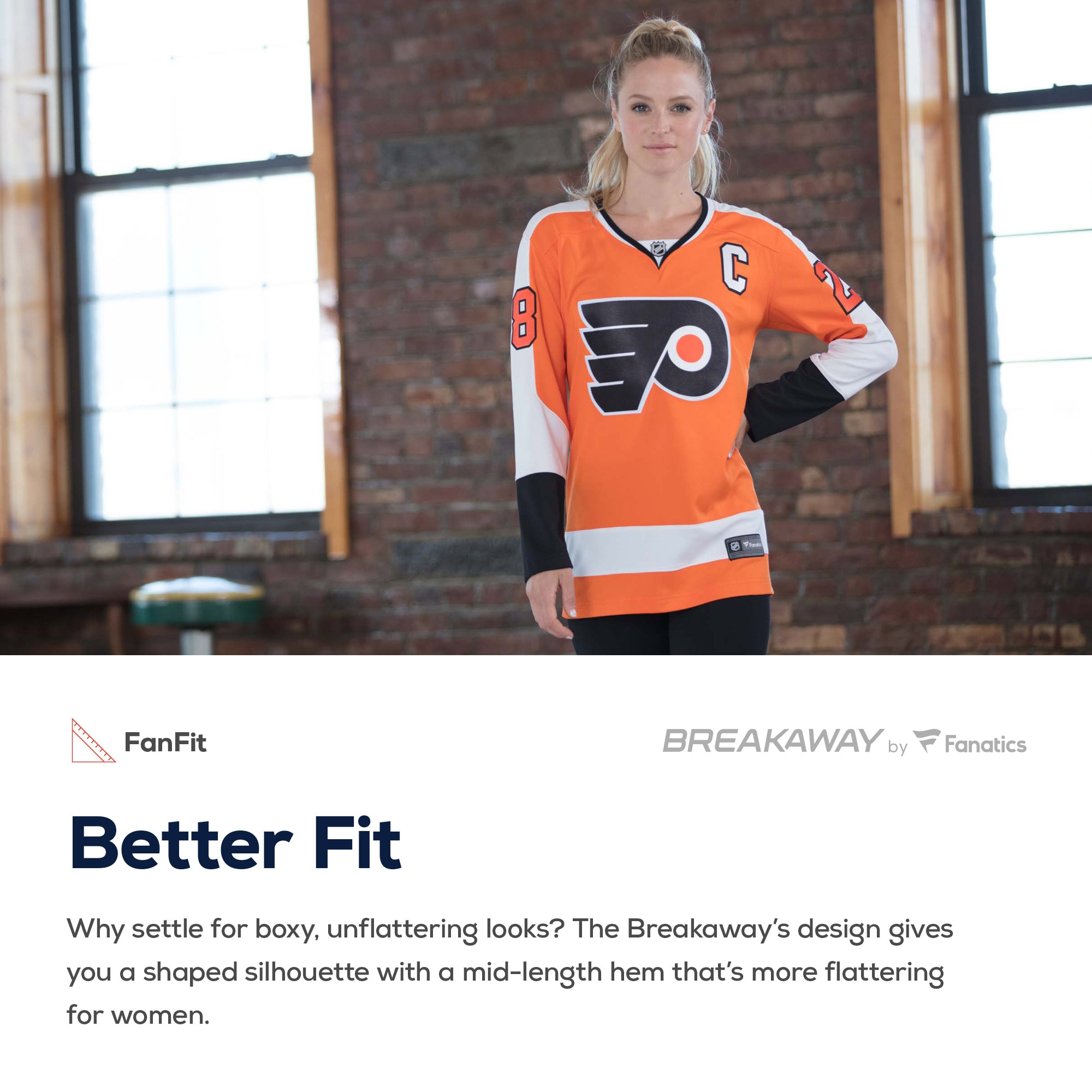 Philadelphia Flyers White Away Breakaway NHL Jersey Women's
