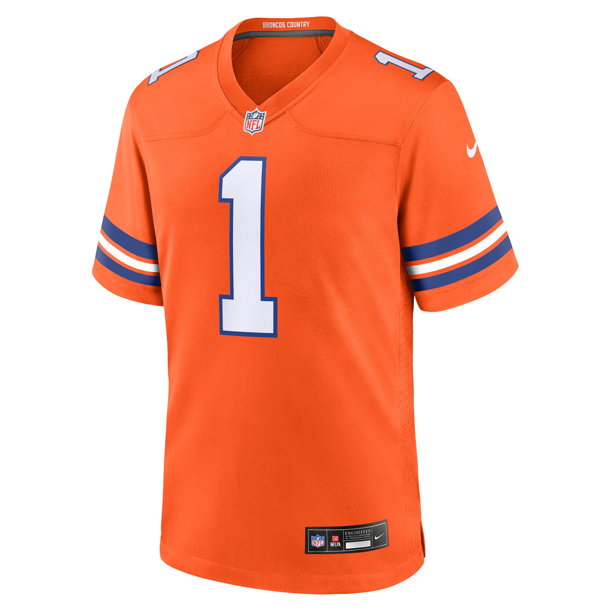 Denver Broncos Jason Elam Orange Mile High Collection 1977 Throwback Retired Player Game NFL Jersey Men's