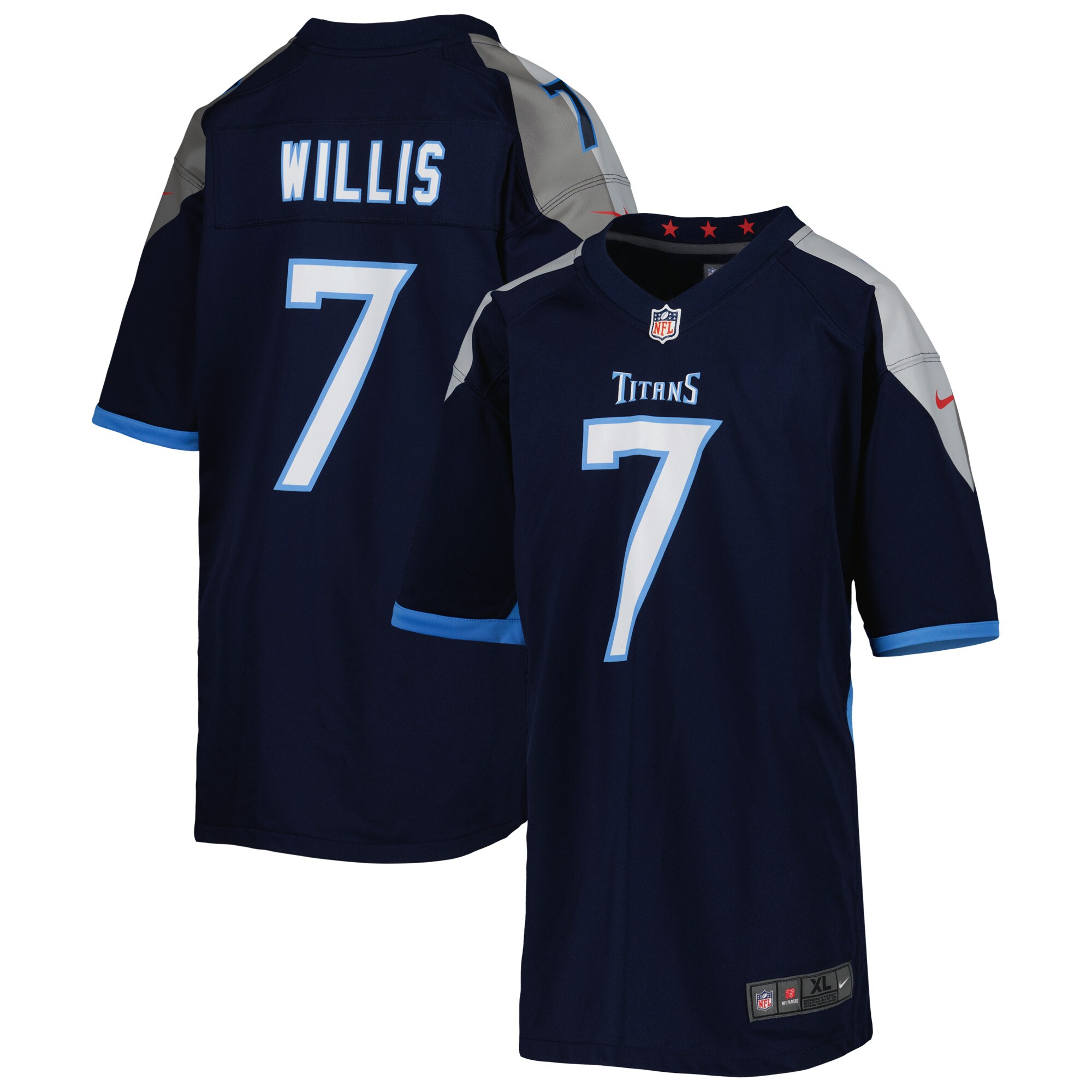 Tennessee Titans Malik Willis Navy Game NFL Jersey Youth