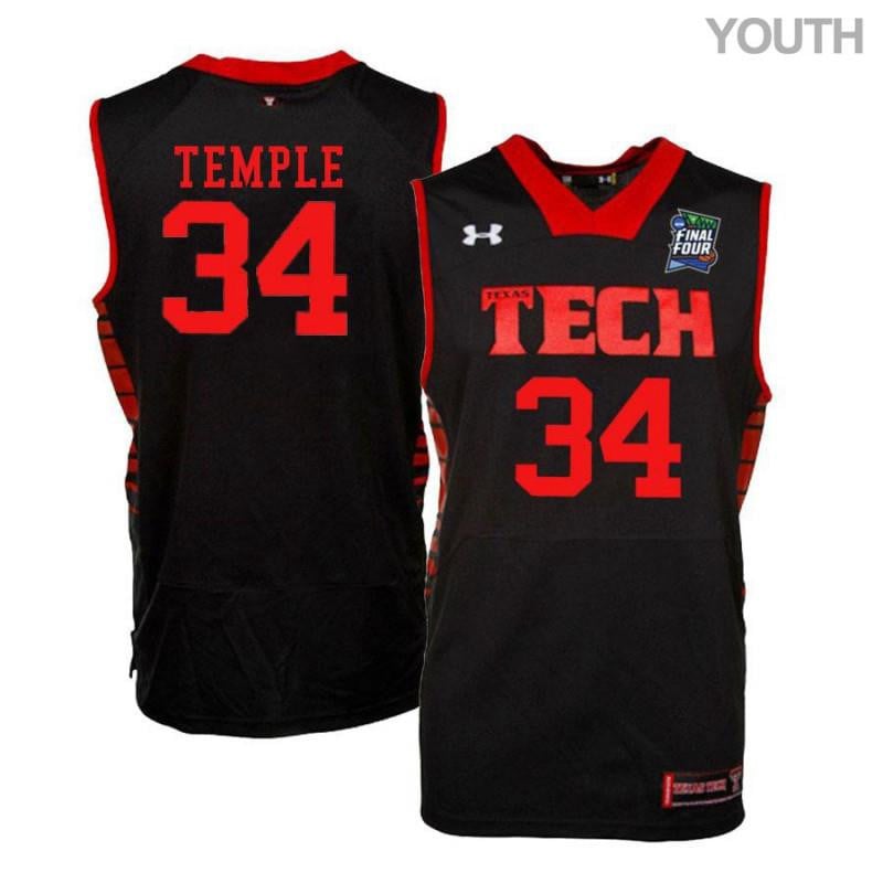Under Armour 34 Matthew Temple Black Texas Tech Red Raiders NCAA Jersey Youth