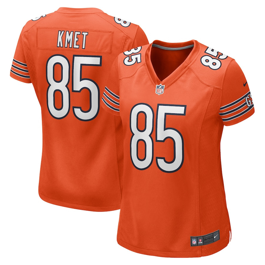 Cole Kmet 85 Chicago Bears Alternate Game Orange NFL Jersey Women's
