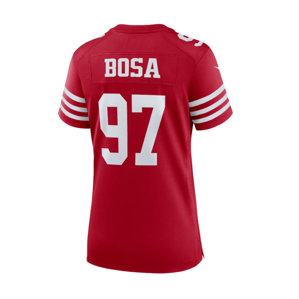 Nick Bosa 97 San Francisco 49ers 2025 Pro Bowl Patch Game Scarlet NFL Jersey Women's